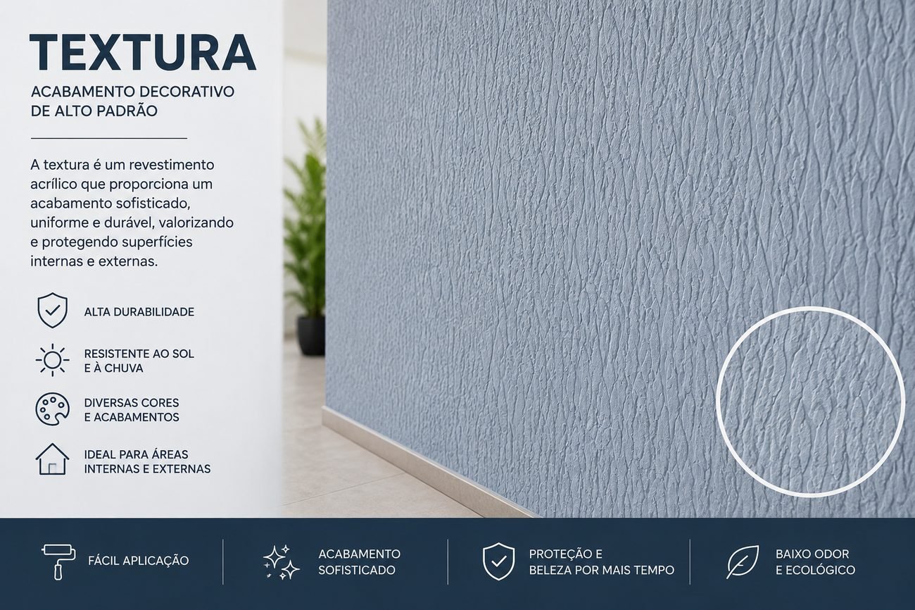 Parede azul-clara com revestimento de textura decorativa em relevo